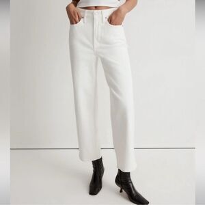 Madewell NWT The Tall Perfect Vintage Wide Leg Crop Jeans Size 33T in Tile White